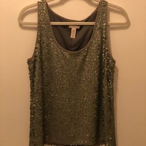 Sea green sequins tank